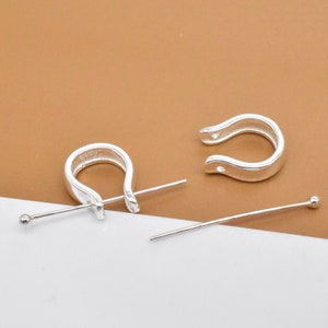 4 Sterling Silver Pendant Bails with 20mm Ball Pin, 925 Silver Pinch Bails, U Shape Bail, Ball Pinch Bail, Charm Pinch Bail, Jewelry Making