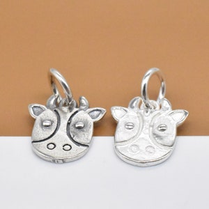 5 Sterling Silver Ox Charms, 925 Silver Cattle Charms, Cow Charm, Cow Pendant, Animal Charm, Necklace Charm, Bracelet Charm, Earring Charm