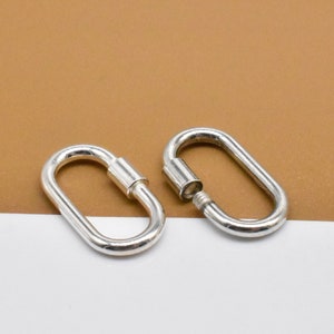 2 Sterling Silver Oval Screw Clasps, 925 Silver Screw Clasps, Oval Screw Connectors, Oval Clasps, Necklace Clasps, Bracelet Clasps