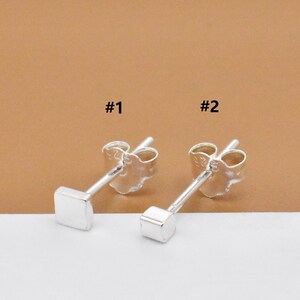 8 Pairs Sterling Silver Square Earring Posts, 925 Silver Post Earring, Square Earrings, Ear Stud Earring, Geometry Earring, Jewelry Findings