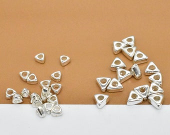 Sterling Silver Triangle Spacer Beads, 925 Silver Triangle Beads, Tiny Triangle Beads, Triangle Seed Beads, Bracelet Beads, Necklace Beads