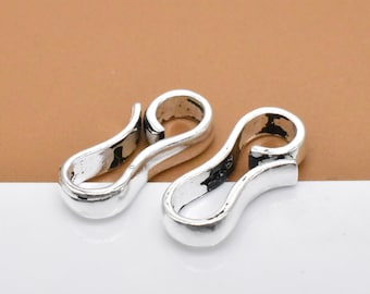 2 Sterling Silver Hook Clasps, 925 Silver Hook Clasps, Oxidized Hook Clasp, Clasp Connector, Bracelet Clasp, Necklace Clasp