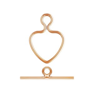 2 Sets 14K Rose Gold Filled Heart Toggle Clasps, Rose Gold Filled Love Heart Toggle Clasp, Bracelet Clasp, Necklace Clasp, Valentine Jewelry