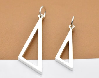 5 Sterling Silber Dreieck Charms, 925 Silber glänzend Dreieck Charms, Geometrie Charm, Armband Charm, Ketten Charm, Ohrring Charm