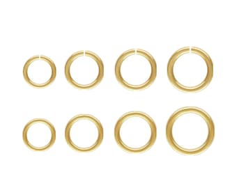 14K Gold Filled Biegeringe Durchmesser 2mm bis 6mm, Bulk-Jump-Ring, Offener Biegering, Geschlossener Biegering-Draht 24 Gauge (0,5 mm) bis 20,5 Gauge (0,76 mm)