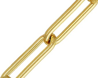 14 Karat Gelbgold Glieder-Büroklammer-Halskette