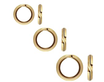 5pcs 14K Gold Filled Split Rings 5.2mm 6.2mm, Gold Filled Key Rings, Gold Filled Jewelry Findings 1/20 14K