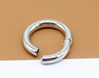 Sterling zilveren cirkel scharnier gesp w/gerhodineerd, cirkel gesp 13mm 14mm 16mm 18mm, 925 zilveren scharnierende ronde gesp voor armband ketting