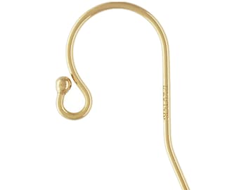 4 paires de fil d’oreille d’extrémité de boule rempli d’or 14K, fils de boucle d’oreille remplis de perles d’or, crochets de boucles d’oreilles remplis d’or, bijoux de boucles d’oreilles remplis d’or