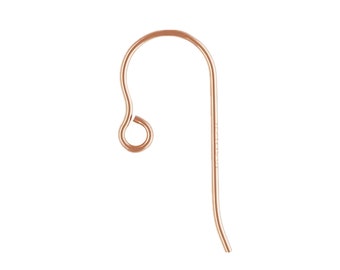 8 Pairs 14K Rose Gold Filled Basic Ear Wires, Rose Gold Filled Earring Wires, Women Earring, Plain Earring Jewelry Making