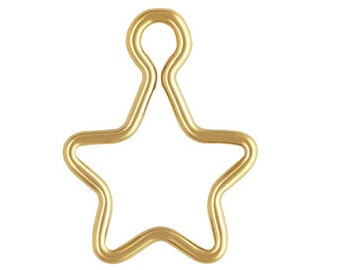 2pcs 14K Gold Filled Star Drop Charms, Gold Filled Star Charms, Star Jump Ring, Celestial Charm, Pentagram Charm, Jewelry Findings 1/20 14K