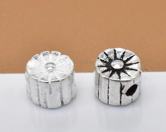 10 Sterling Silver Sun Beads, 925 Silver Sun Beads, Tiny Beads, Sunshine Bead, Spacer Bead, Bulk Beads, Bracelet Bead, Necklace Bead