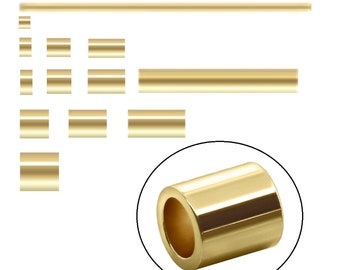 14K Gold Filled Straight Cut Tube Bead, Crimp Bead, Spacer Bead, Gold Filled Tube Bead, Gold Filled Jewelry Making