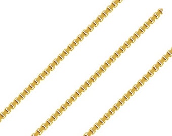 14K ゴールド ネックレス チェーン 0.75 mm/0.85 mm 14K ゴールドフィルド ボックスチェーンネックレス