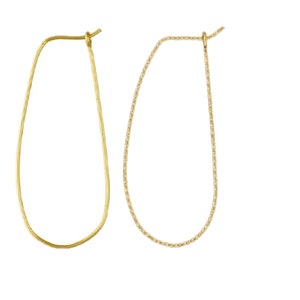 2 Pairs 14K Gold Filled Teardrop Beading Hoops, Earring Component, Gold Filled Sparkle Earring Hoop, Ear Wire Hoop, Earring Findings