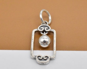 Lantern Charm Earring Charm DIY Bracelet Charm Sterling Silver Lantern Round Ball Charm 10mm For Jewelry Making Supplies Necklace Charm