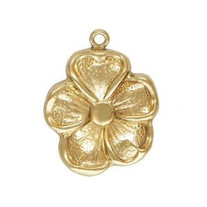 2pcs 14K Gold Filled Hibiscus Flower Charms, Gold Filled Flower Charm, Floral Charm, Flower Charm, Blossom Charm, Jewelry Findings