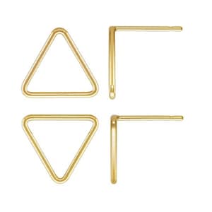 14K Gold Filled Triangle Earring Post without Backs, Gold Filled Triangle Corner Post Earring, Triangle Edge Ear Post, Earring Jewelry