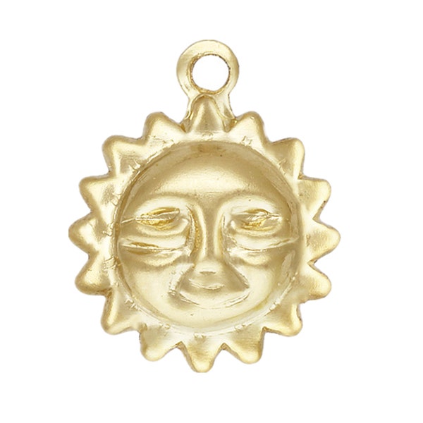 5pcs 14K Gold Filled Sun Charm, Nautical Charm, Sunshine Charm, Bracelet Charm, Necklace Charm, Gold Filled Jewelry Making