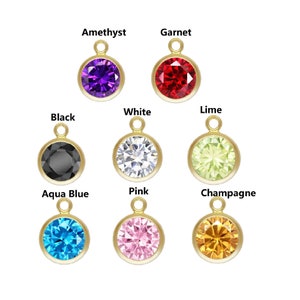 2pcs 14K Gold Filled Bezel Charms w/ 6mm CZ Stone, Gold Filled Bezel Drops, Stone Bezel Charm for Necklace Bracelet, Gold Jewelry Findings