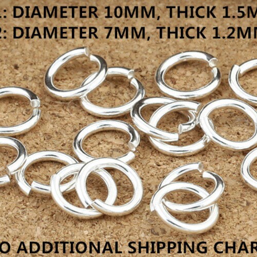 thumbnail image 2 of 100-Piece Silver Triangle Jump Rings - 1.4x15mm Open Clasps For Jewelry Making & Keychains 2 of 9