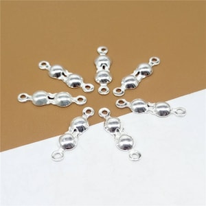 30 Sterling Silver End Tip Cover, Bead Tip Clamshells, Fold Over Crimp Bead, Knot Tip Cover Ends, Knot Covers, Connector Beads