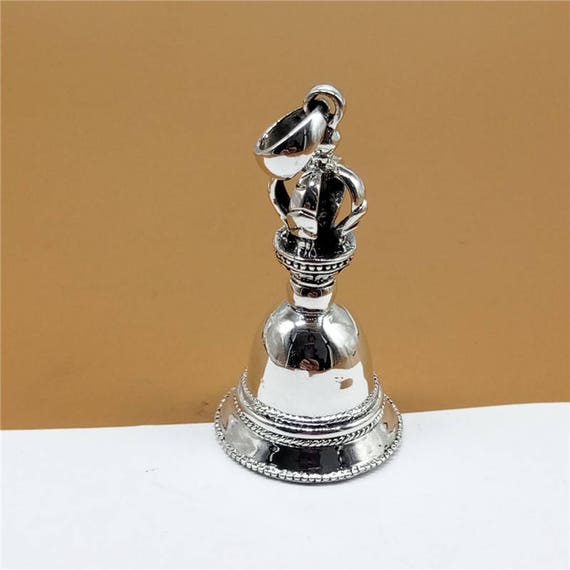 Sterling Silver Hand Bell Pendant Sterling Silver Handbell Etsy