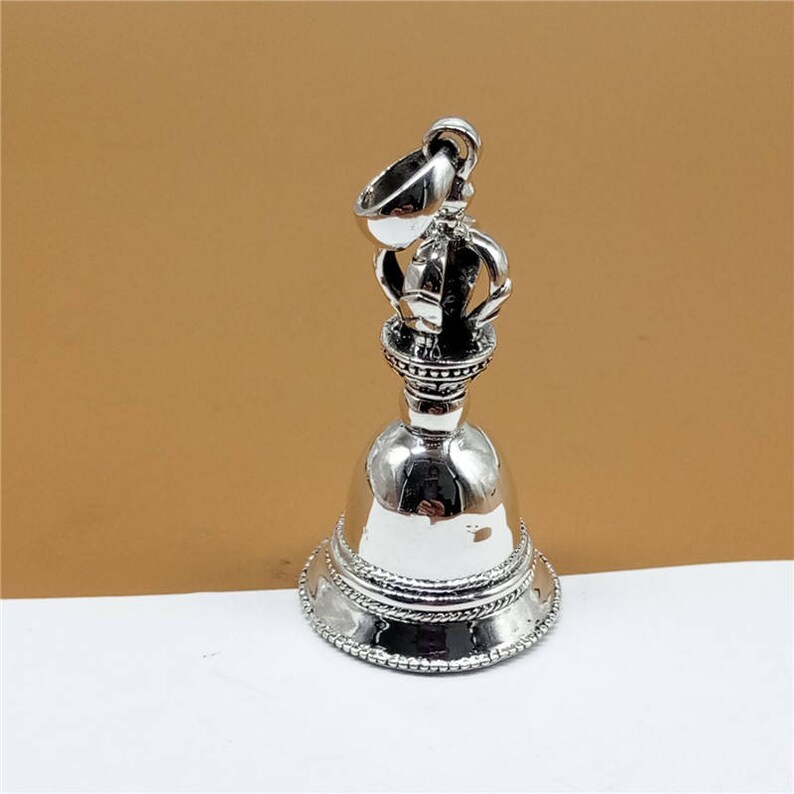 Sterling Silver Hand Bell Pendant Sterling Silver Handbell Etsy