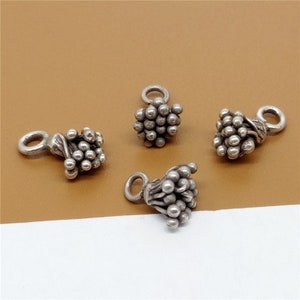 2 Karen Hill Tribe Silver Berry Charms, Higher Silver Content than Sterling Silver