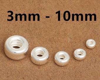 Sterling Silber Donut Bead, 925er Silber Donut Bead, Pony Bead, Reifen Bead, Armband Bead, Halskette Bead, Spacer Bead 3 mm 4 mm 5 mm 6 mm 8 mm 10 mm