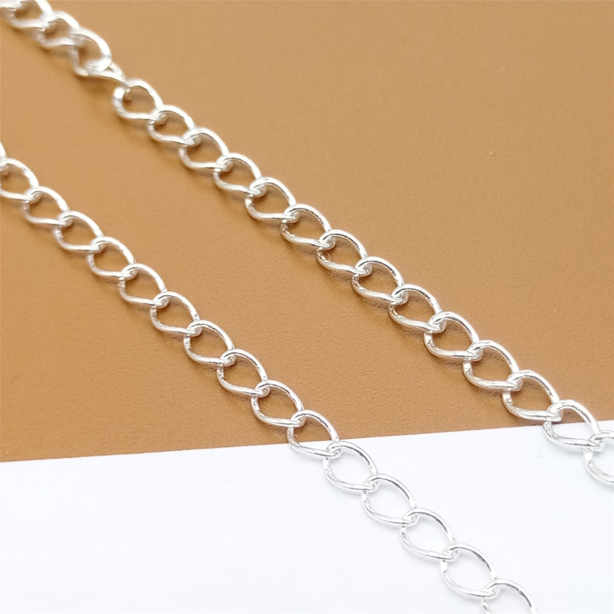 S925 Sterling Silver Chain for Jewelry Making, Sterling Silver Chain ,  Wholesale Jewelry Findings 