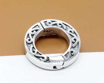 925 Sterling Silver Round Circle Clasp for Pear Bracelet Necklace, Lobster Clasp Style for Jewelry Making