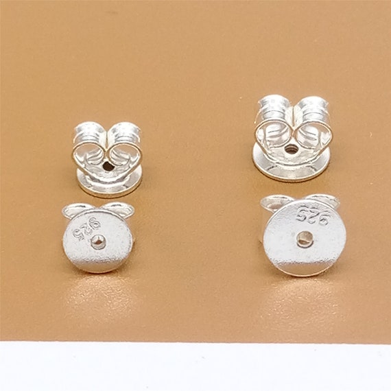 Earring Backs, Sterling Silver and Silicone Earring Backing, Protectors  Earring Wire Stopper Earring Safety Backs for Stud Earrings