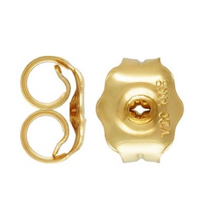 5prs 14K Gold Filled Earring Backs, Gold Filled Ear Nut, Earring Backing, Ear Back Stopper, Earring Findings, Earring Nut 4.3x5.1mm