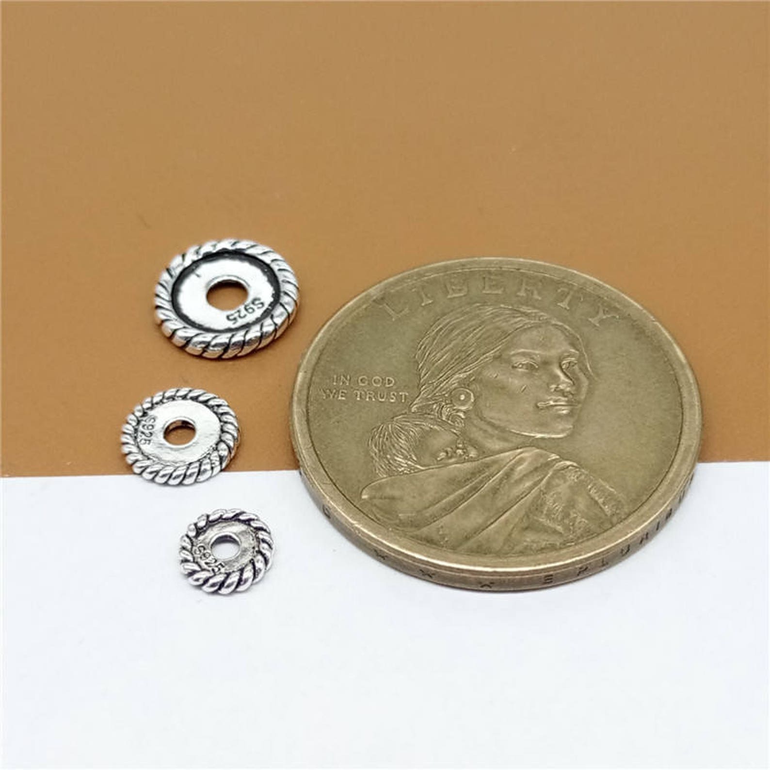 Sterling Silver Spacer Beads 925 Sterling Silver Round Spacer Etsy