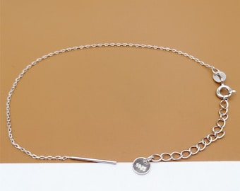 Bracciale Uomo/Donna In Argento Sterling 925 Placcato Oro Rosa - Catenina Curb Taglio Diamante 3mm