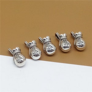 2 Sterling Silver Money Bag Charms, 925 Silver Money Bag Pendant, Money Bag Charm, Money Charm, Dollar Charm, Bracelet Charm, Necklace Charm