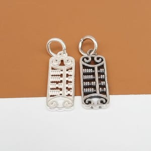 4 Sterling Silver Abacus Charm 2-Sided, 925 Silver Small Counting Frame Pendant, Small Abacus Pendant, Bracelet Charm, Necklace Charm