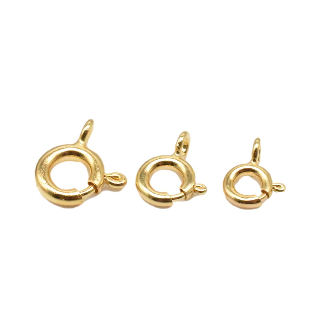 10 Gold Plated Spring Clasps on 925 Sterling Silver, Sterling Silver
