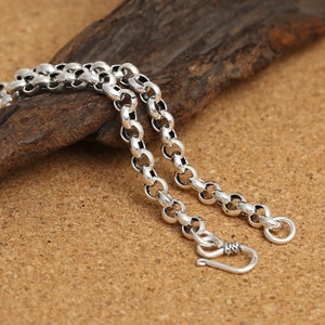 Sterling Silver Rolo Chain, 925 Silver Belcher Chain, Rolo Necklace Chain 3.5mm 4mm 5mm 6mm 8mm 10mm 18 20 22 24 26 28 30 32 34 36 38 Inches image 3