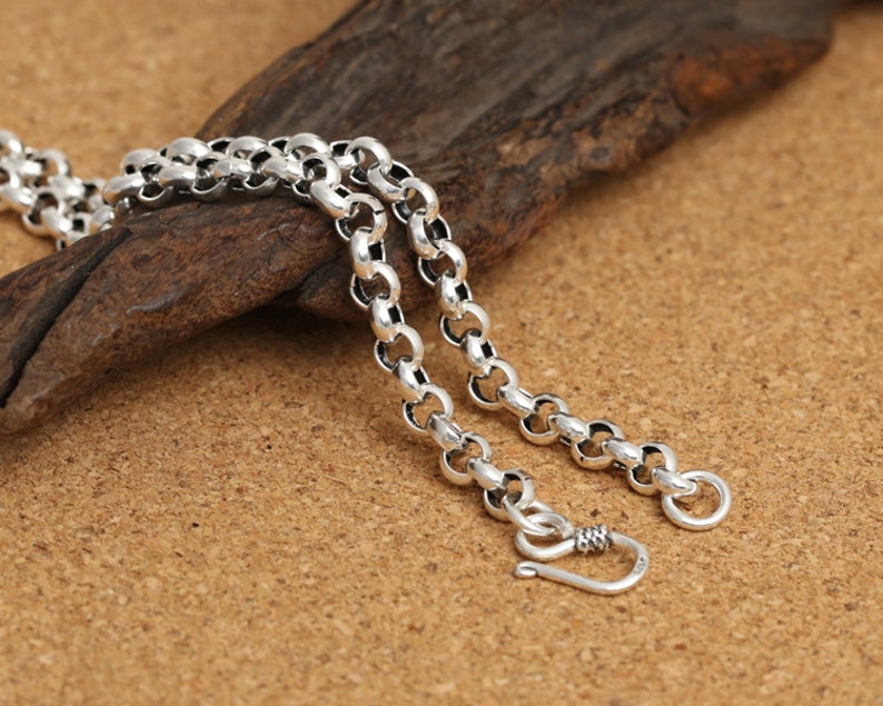 Sterling Silver Rolo Chain, 925 Silver Belcher Chain, Rolo Necklace Chain 3.5mm 4mm 5mm 6mm 8mm 10mm 18 20 22 24 26 28 30 32 34 36 38 Inches image 3