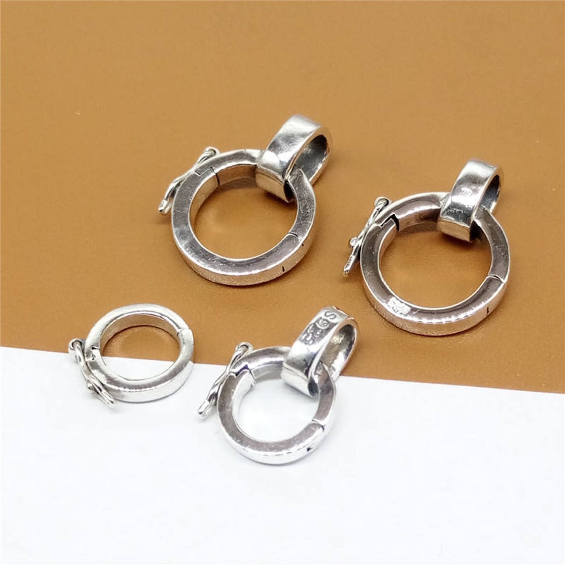 Sterling Silver Round Clasp With Marcasite 925 Silver Claw Etsy UK