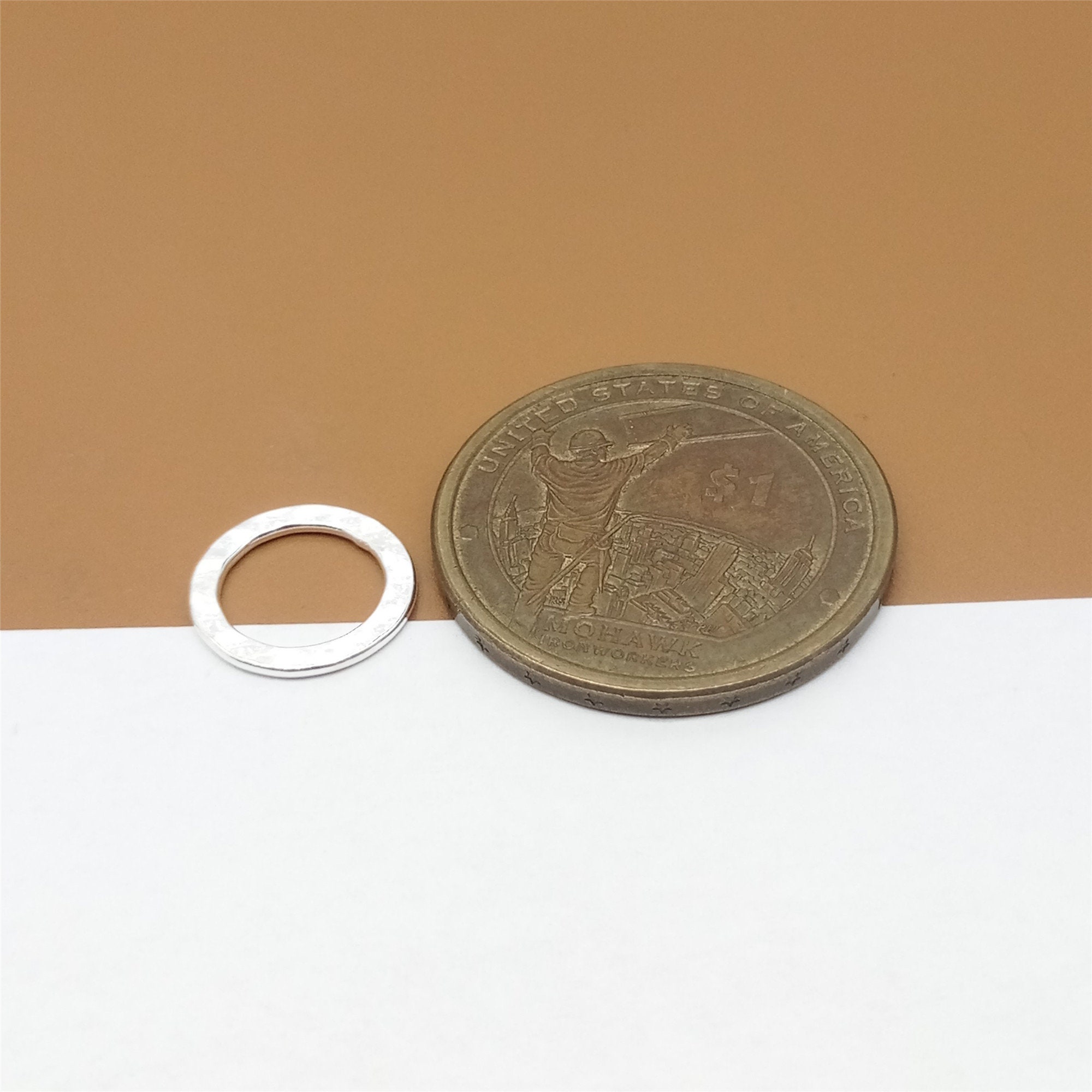 10 Sterling Silver Closed Jump Rings 13mm W/ Hammered Style Etsy Australia