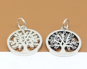 Ciondolo Albero della Vita in Argento Sterling, Ciondolo Albero della Vita Cerchio in Argento 925, Ciondolo Natura, Ciondolo Albero Lucido, Ciondolo per Bracciale, Ciondolo per Collana