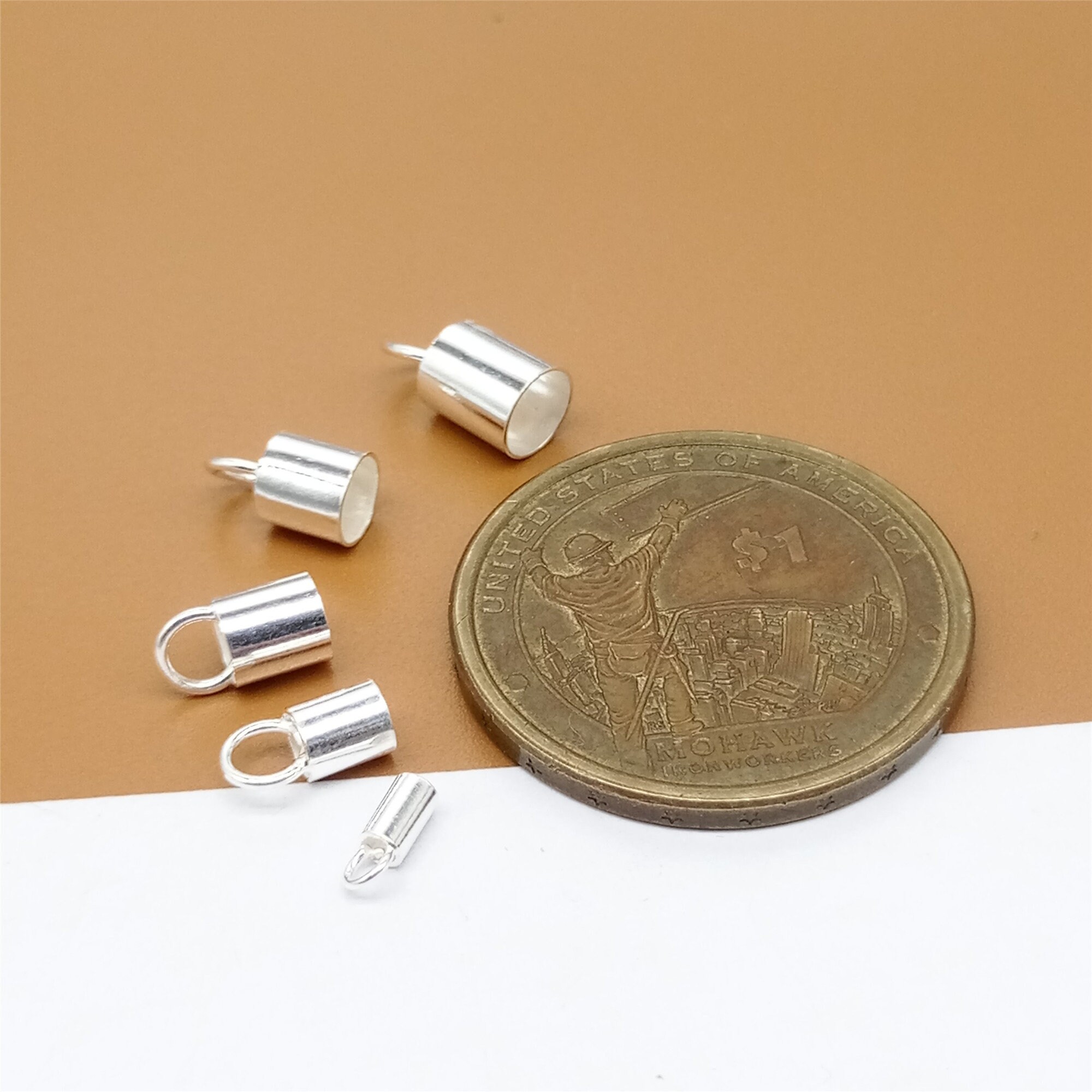 20 Sterling Silver Cord Ends 925 Silver Cord End Caps Etsy