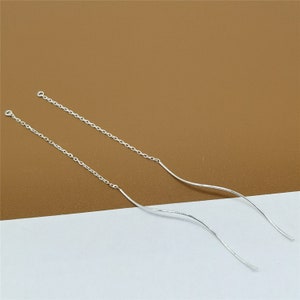 5 pairs Sterling Silver Earring Threaders, Earring Chains, 925 Silver Earring Threader, Ear Wires, Chain Earring