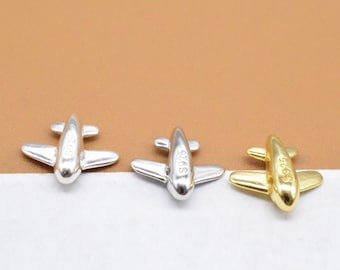 SUNNYCLUE 80-Piece Airplane Beads – 4mm Big Hole Antique Silver Alloy Charms For Jewelry Making