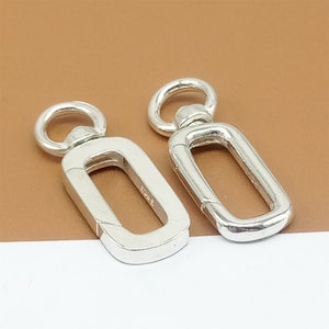2 Sterling Silver Swivel Push Clasps, 925 Silver Gate Clasp, Hinged Ring Clasp, Spring Gate Clasp, Necklace Holder Clasp, Bracelet Clasp