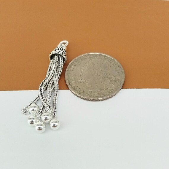 Broche En Argent Sterling Avec Breloques - Bijou Vintage à Système, Occasion Sans Marque
