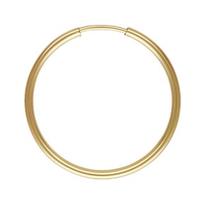 14K Gold Filled Endless Hoop Earring, Gold Filled Earwire Hoops, Ear Hoops 10mm 12mm 14mm 16mm 20mm 24mm 30mm 38mm 50mm 65mm